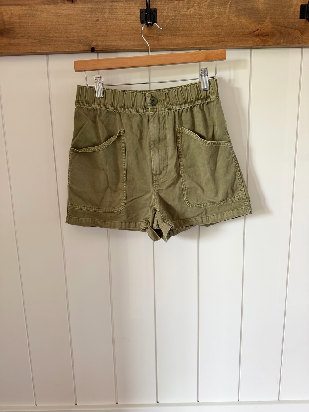 Madewell Olive Green Utility Cotton Shorts